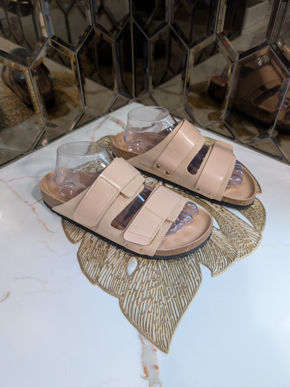 Birkenstock Nude Blush Double-Strap Comfort Slide Sandals